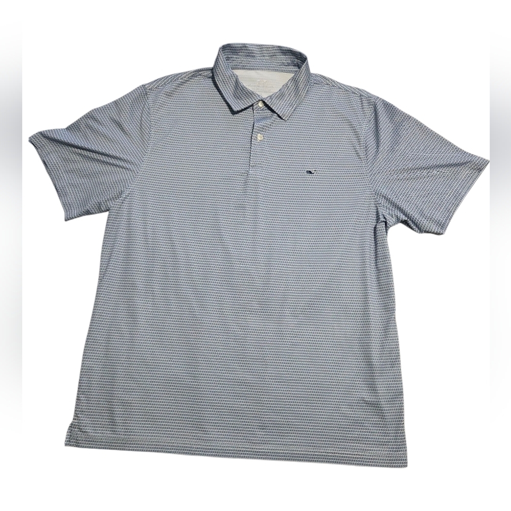 Vineyard Vines Navy and White Performance Short Sleeve Golf Polo XL